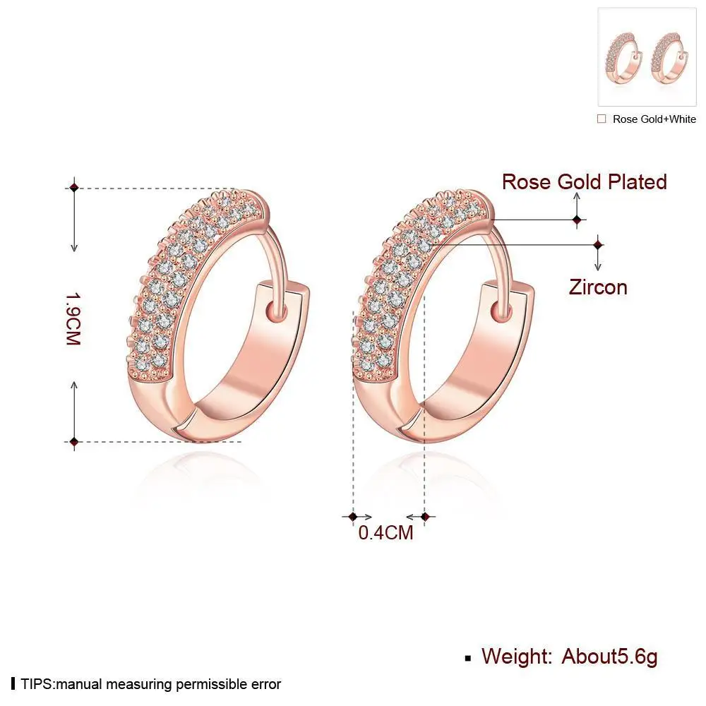 Rose Earrings 3 Rows CZ crystal Ear Clip For Women JY0153 | Украшения и аксессуары