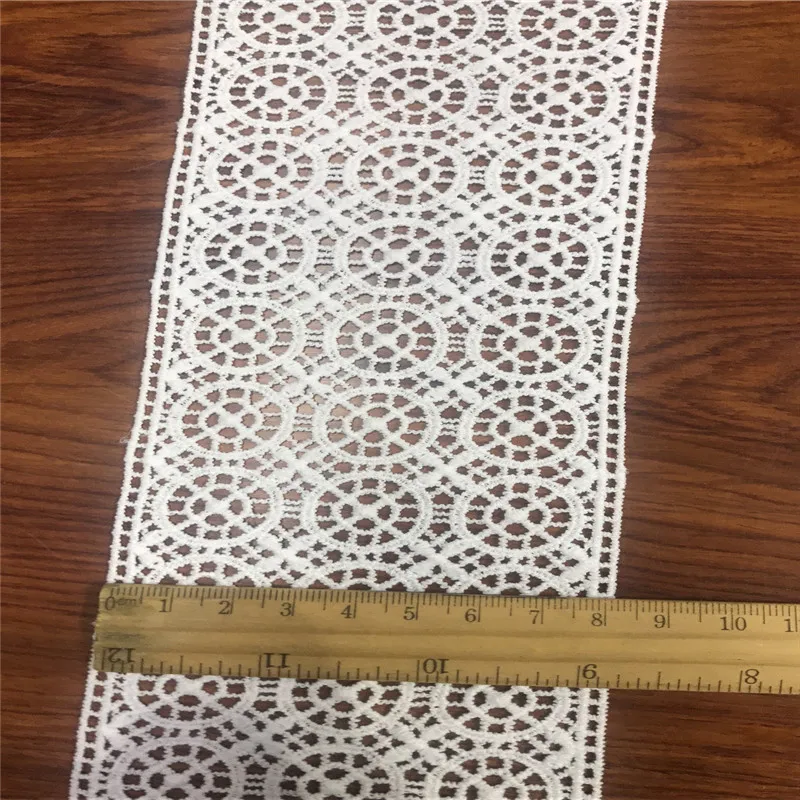 5 ярдов/партия Белый Полиэстер Круг вышитые кружева отделка ленты ручной работы