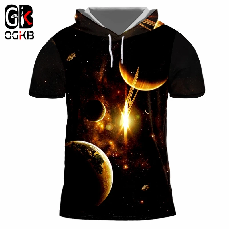 OGKB футболка с капюшоном для взрослых модные новые 3D футболки принтом звездного