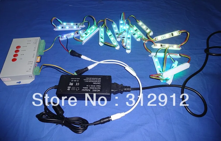 40 шт. DC12V WS2801 pixel модуль 3 5050 led + Т-1000S sd card пикселей контроллер 12 В/4A адаптер питания |