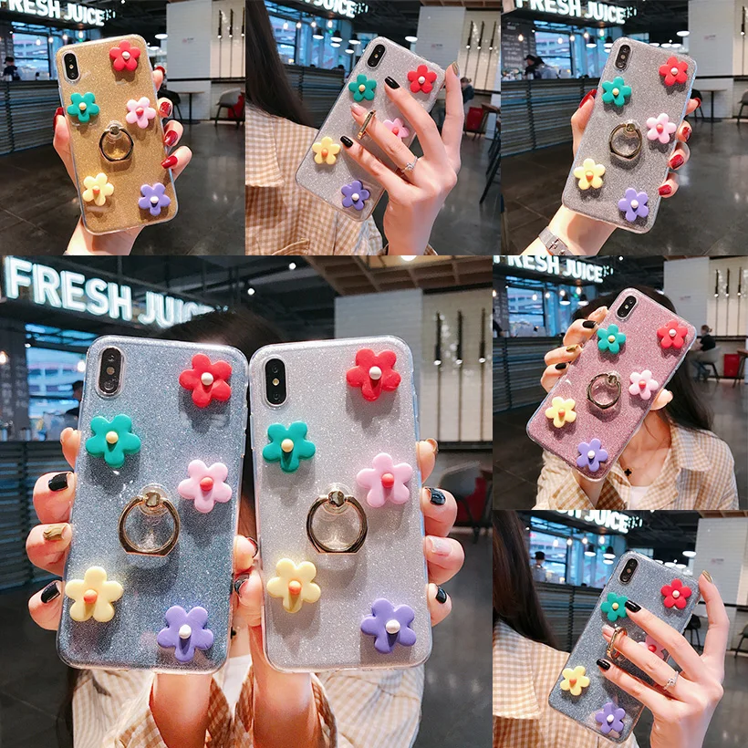 Чехлы с блестками для Huawei Honor 10 9 Lite 10i V20 View 20 V10 V8 V9 8 Pro Note 8X 8C 8A 7X 7s 7C 7A 6X GR5 2017 Ring Cover on.