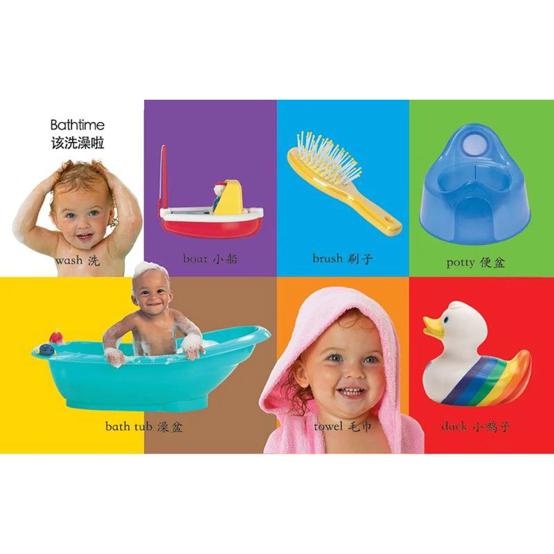 Первая двуязычная книга с 100 словами на китайском и английском языках обучение