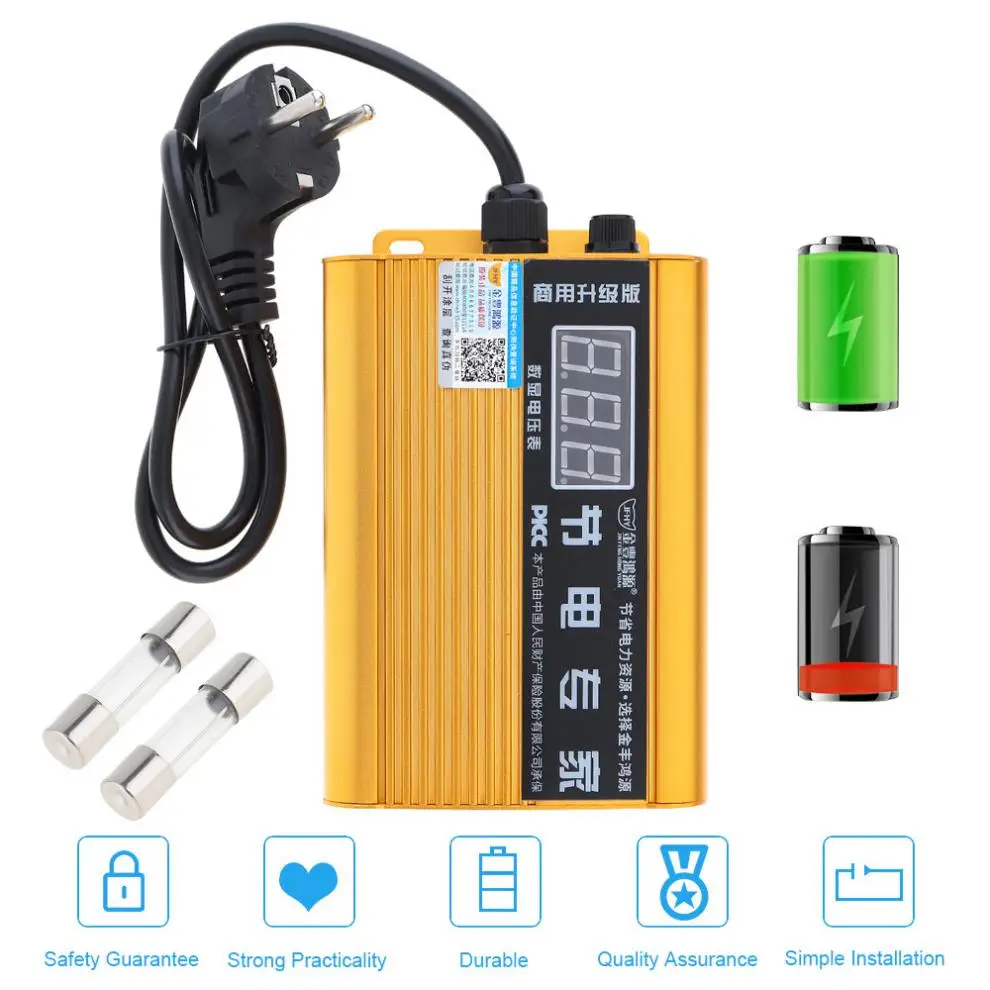 

11KW AC 90-250V Wide Voltage Electricity Saving Box with Voltage LED Display and Independent Fuse for Home / Offices / Factory