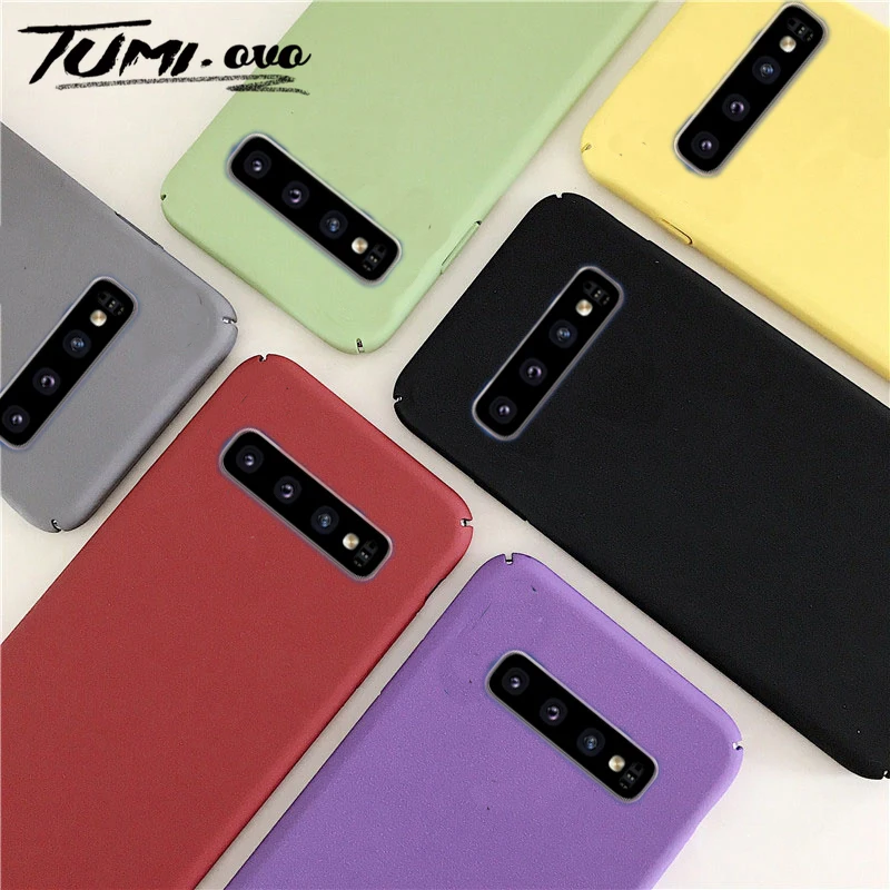 Ультра тонкие простые матовые однотонные Жесткие ПК-Чехлы для samsung Galaxy S6 S7 edge S8 S9 Plus S10 Lite Note 8 9 C5 C7 C9 Pro Чехол