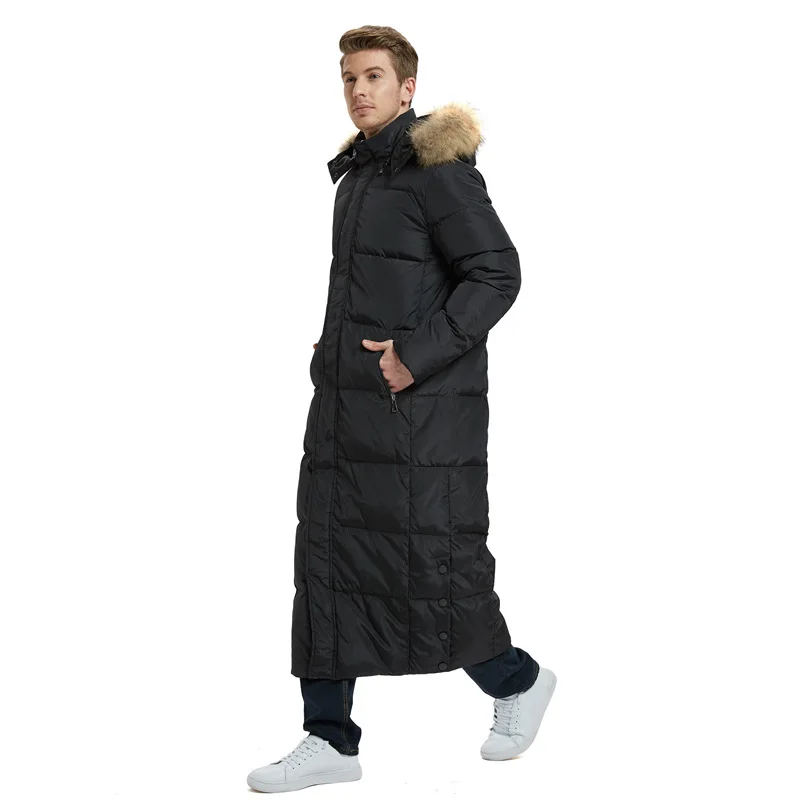 

Long Duck Down Jacket Men Winter Coats Down Parka Real Fur Collar Snow Overcoat Thicken Warm Outerwear High Quality S-5XL 2018