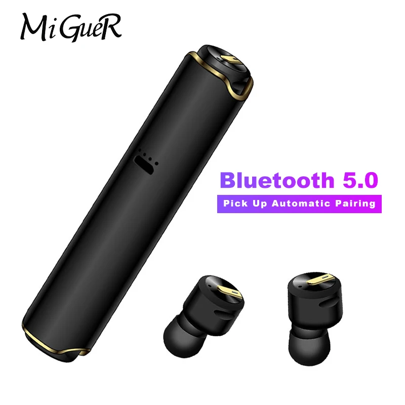 MiGueR Q1 наушники вкладыши TWS Bluetooth 5 0 EDR Беспроводной спортивные Siri Wake стерео с