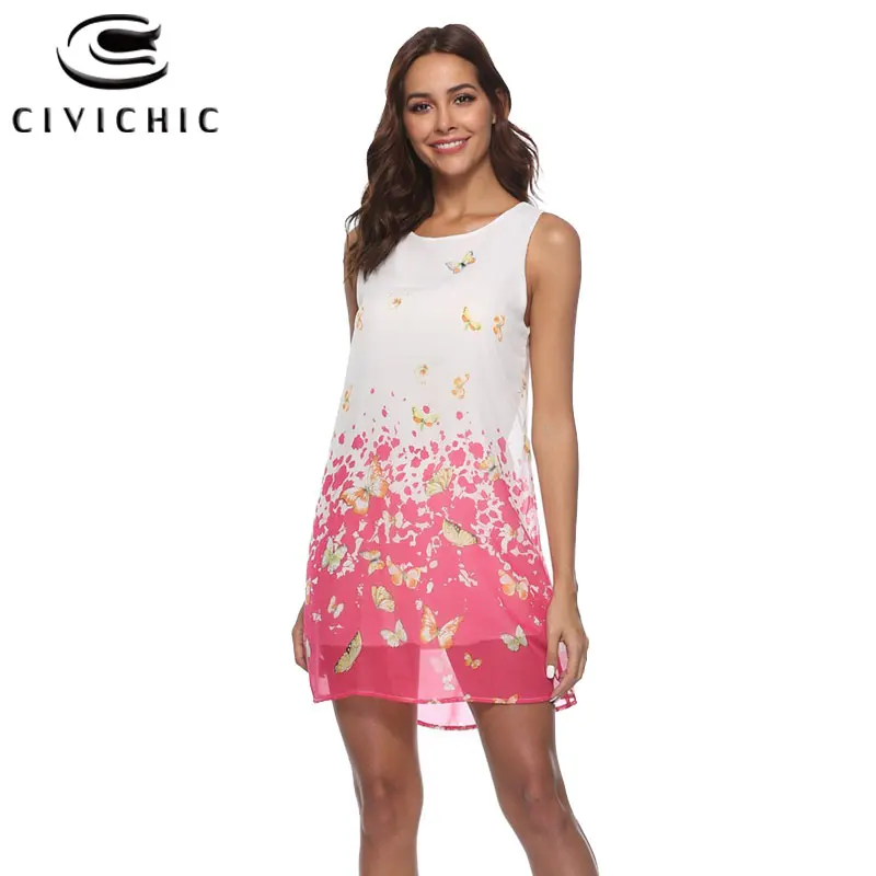CIVI CHIC Zomerjurken 2018 Dames Для женщин летнее платье с принтом бабочки Шифоновый Сарафан