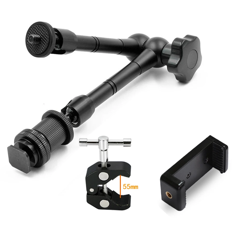 11 magic Arm kit 5 " /11" Артикуляционная Волшебная рукоятка, добавленный Алюминий для крепления HDMI монитора, светодиодный светильник, ЖК-видеокамера, вспышка, штатив, arm DSLR - Цвет: 11 magic Arm kit 5
