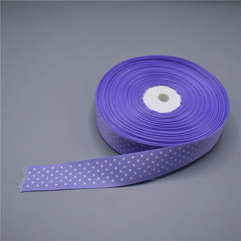 Light Purple 1 дюйм 2,5 см горошек Ткань в рубчик лента атласный набор для подарка посылка для обертывания волос лук аксессуары для изготовления крафт шитья - Цвет: Light Purple