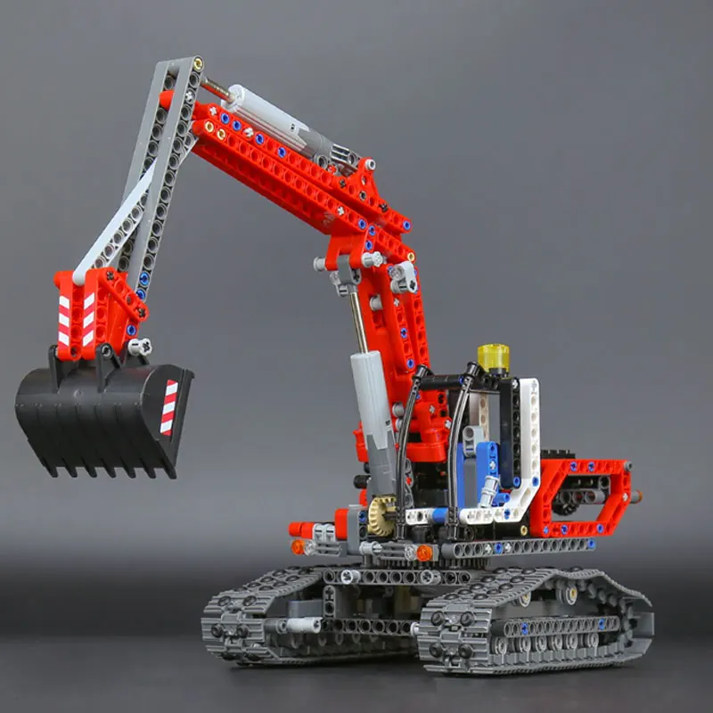 20025 Technic красный инженерный экскаватор набор совместим с 8294 строительными