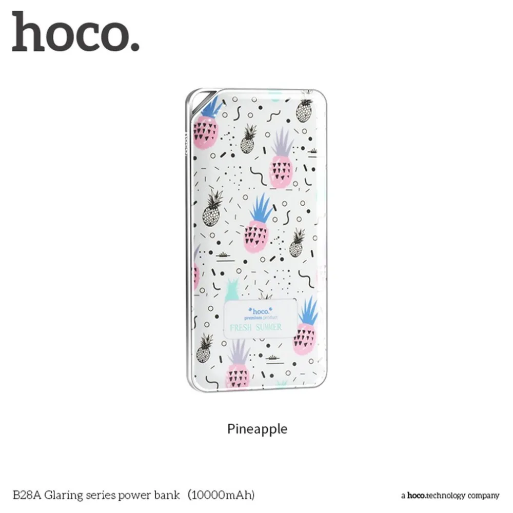 HOCO power bank 10000 мАч цветной цветочный принт Быстрая зарядка внешний аккумулятор зарядное устройство источник питания для сотовых телефонов