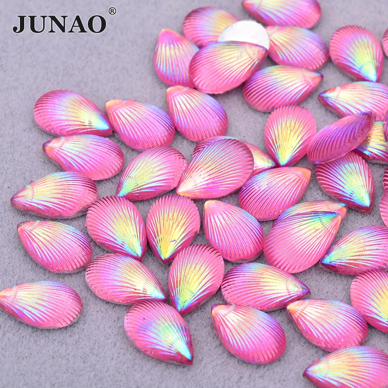 JUNAO 200 шт. 8*13 мм разноцветные блестящие стразы AB в форме капли хрустальные камни с