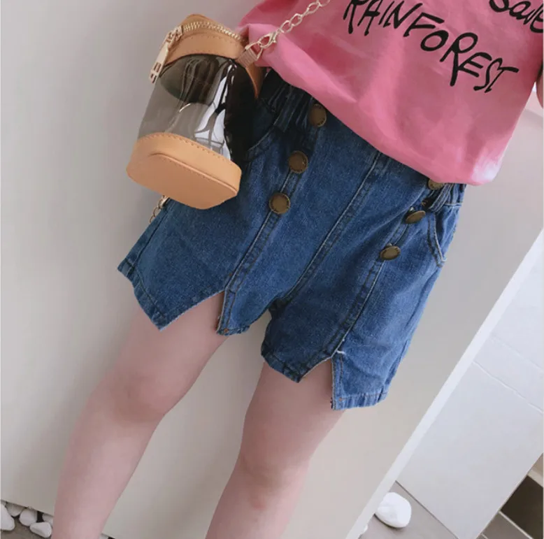 Джинсовые шорты для девочек лето 2019 джинсовые маленьких детские ковбойские