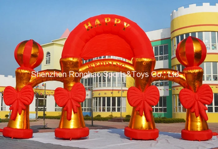 12 м (39 футов) надувные арки Happy Love для рекламы сварочные вечеринки праздничные