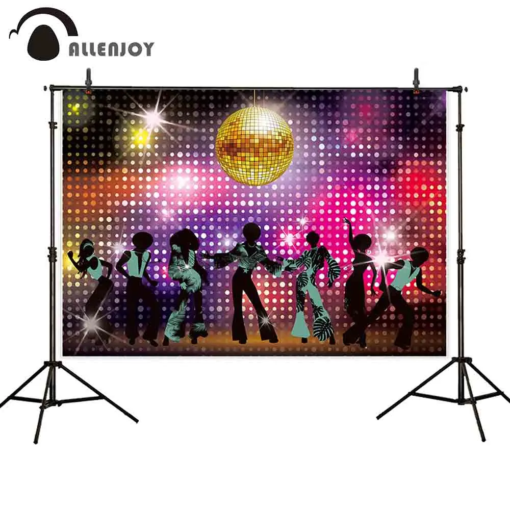 Allenjoy disco party photography background ball 70's Retro Dance backdrop photophone photo studio shoot prop photocall fabric |