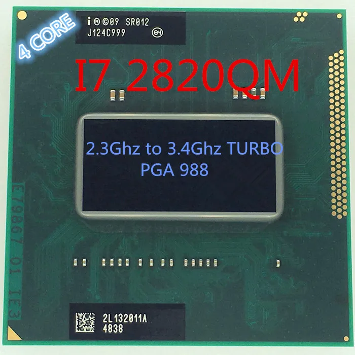 Процессор intel для ноутбука i7 2820qm ЦП 2 3 ГГц до 4 8 Мб SR012 PGA988 Turbo Boost поддержка набора