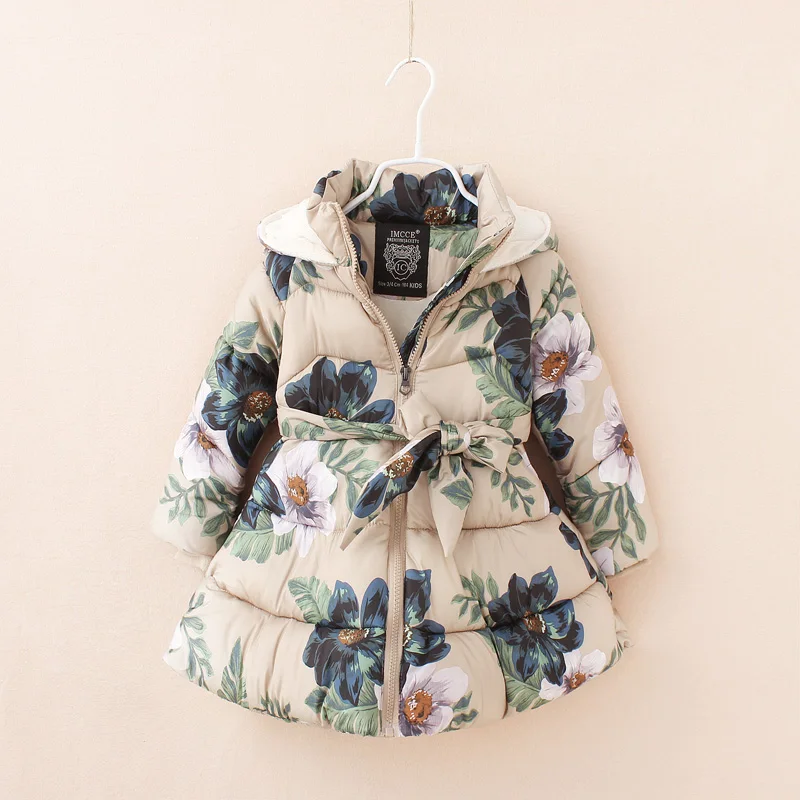 New Kids Girls Winter Cotton Padded Jacket Korean Children Thickened Long Section Down Coat | Мать и ребенок