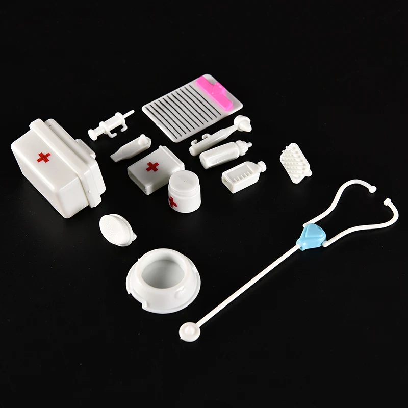 

One Set medical kit Doll Pet Toys Doll Accessories Toy For doll Baby Toys Christmas gift Doll House Decoration