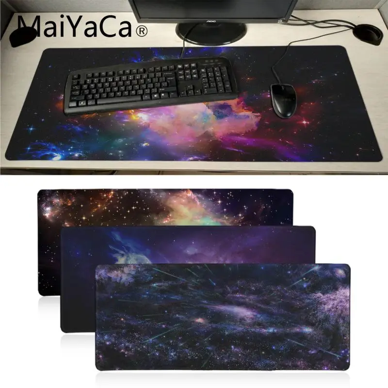 

Игровой коврик для мыши Maiyaca с цветным звездным небом для офиса, игровой коврик для мыши, скоростная клавиатура, коврик для мыши для ноутбука...