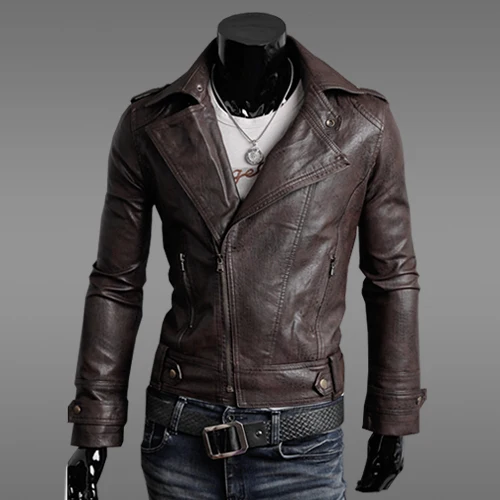 

2015 New Autumn winter Slim Fit men jacket Casual Men Motorcycle Jackets Men's Leather Jacket Coats