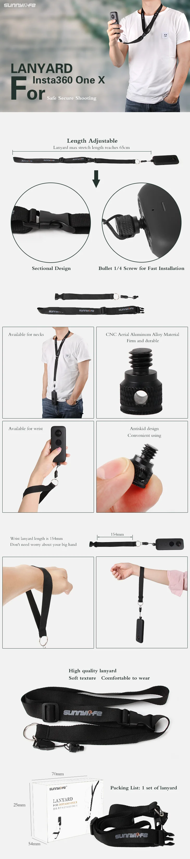 Insta360 ONE X аксессуары/подставка стабилизатор/шейный ремень/мини сумка для хранения для Insta 360 One X аксессуары