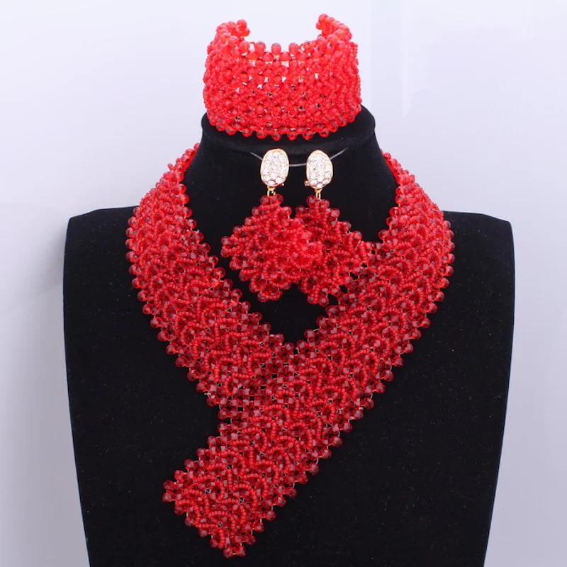 Великолепный серебряный желтый невесты Кристалл Бусины Ювелирные наборы Y