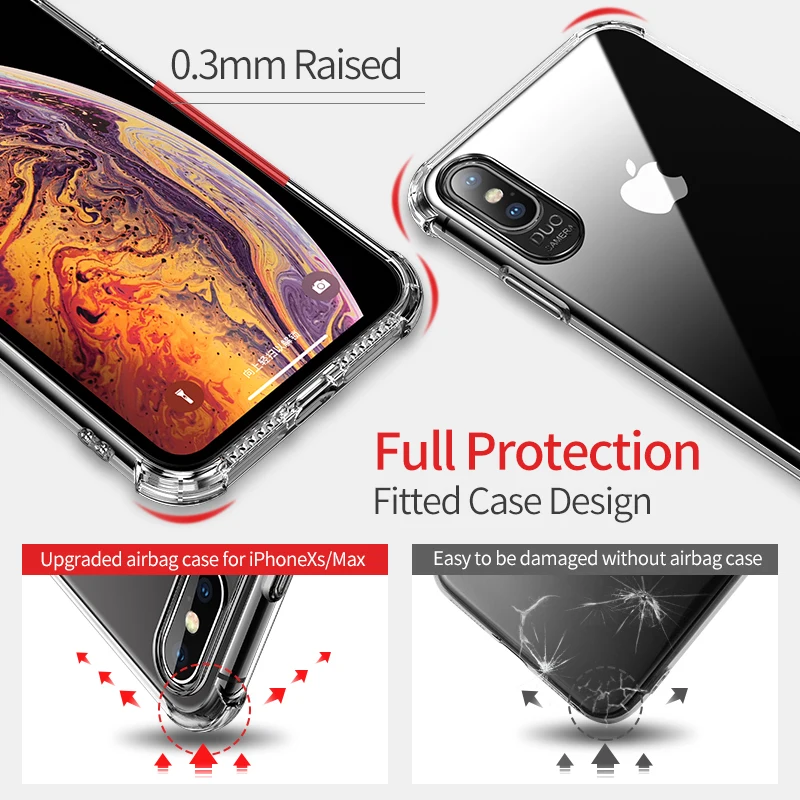 Прозрачный чехол Msvii для iPhone X XS Max XR прозрачные чехлы с воздушной подушкой полная