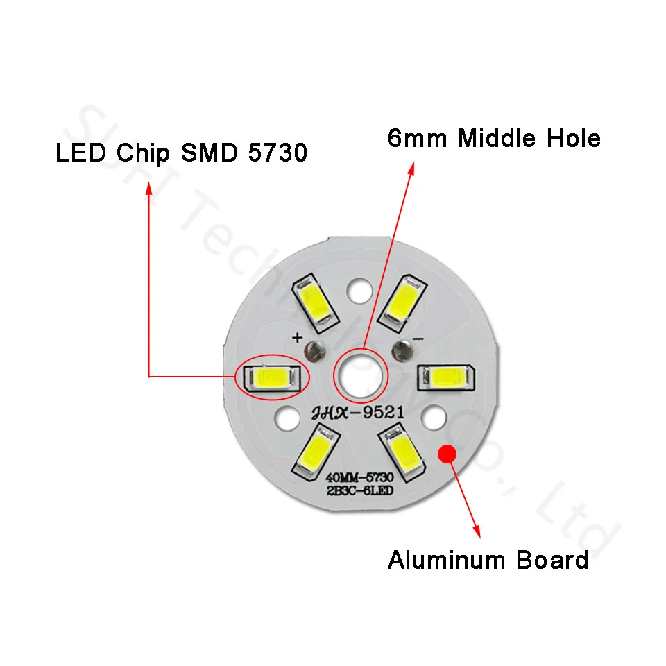 Фото 10 шт., 3 Вт, 5 Вт, 7 Вт, 9 Вт, 12 Вт, 15 Вт, ярсветодиодный Светодиодная панель SMD5730, белая, теплая белая светодиодная панель для потолочного PCB для пот... №5