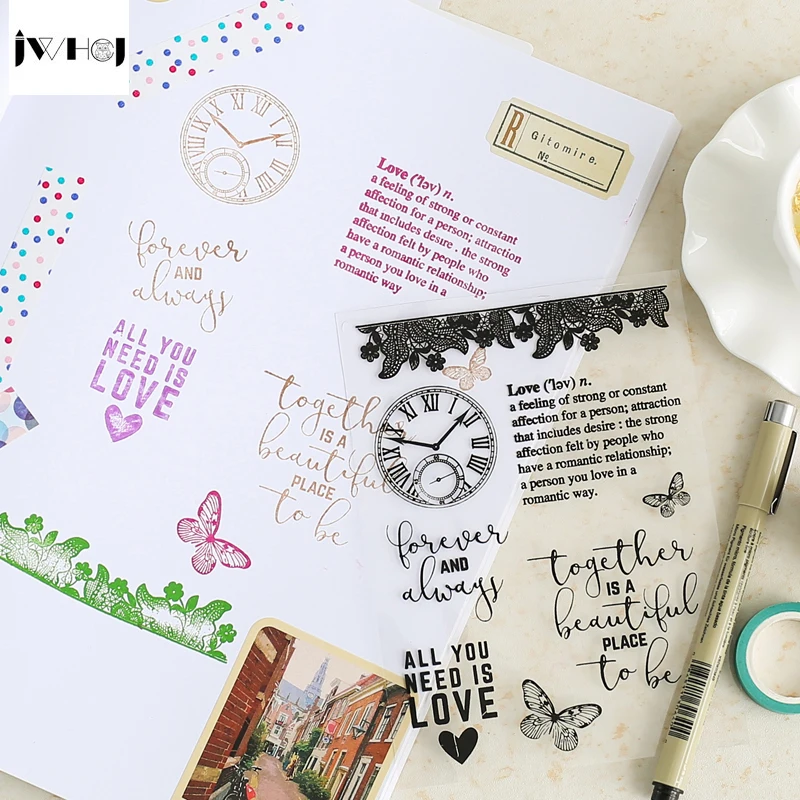 1 шт часы английская буква прозрачный силиконовый штамп Детский Набор для