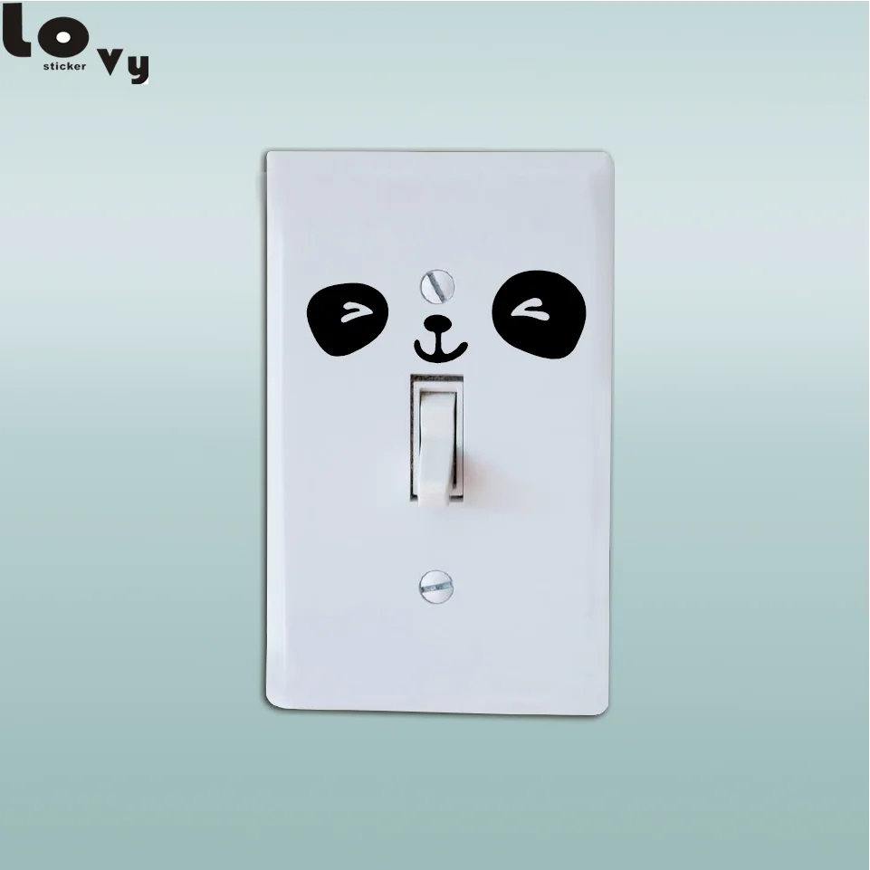 Симпатичные панды лицо свет Сменные наклейки животное из мультфильма виниловые - Фото №1