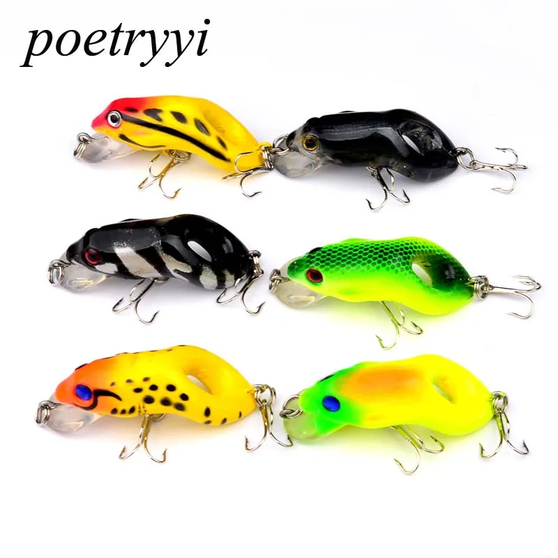 

1PC 5.5cm 8.8g Frog Lure Fishing Lures Treble Hooks Top water Ray Frog Artificial Minnow Crank Strong Artificial Soft Bait 30