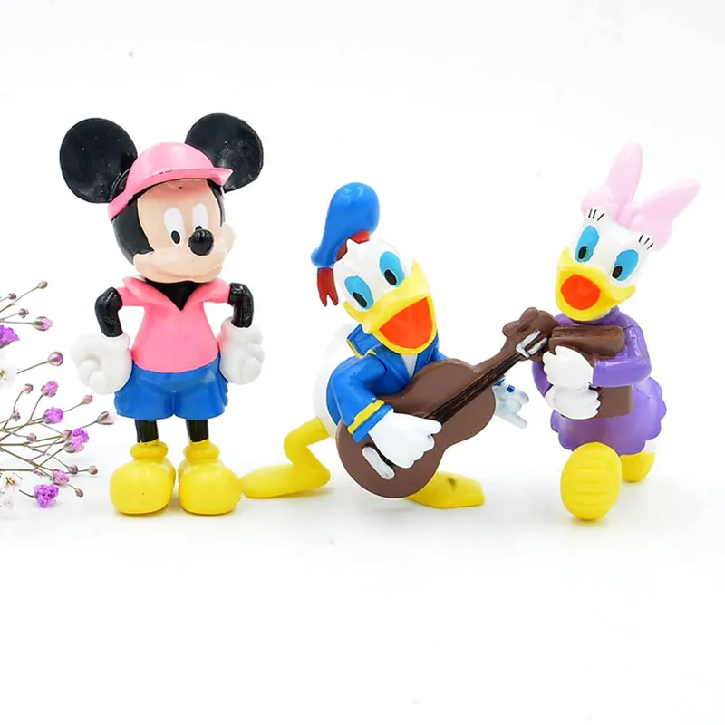 Игрушки для детей 6 шт./компл. 8 см Микки Маус Минни Дональд Дак|pvc action figure|donald duckfigure
