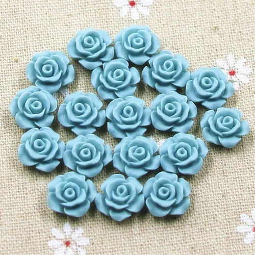 vintage blue 50pcs Разноцветный Цветочный Кабошон в винтажном стиле из смолы с плоской задней поверхностью для украшения своими руками/украшения для телефона без отверстий 50 шт 13 мм - Цвет: vintage blue 50pcs