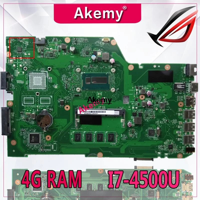 Akemy X751LA материнская плата для ноутбука For Asus X751LAB X751LD X751L X751 тест оригинальная 4G