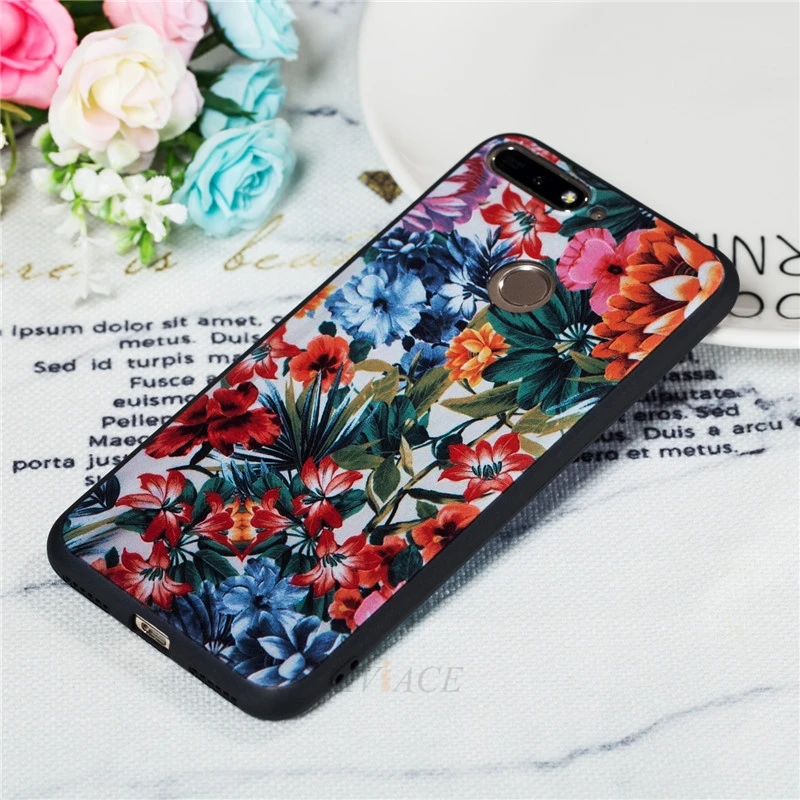 3d рельеф цветок Фламинго Птица силиконовый чехол для телефона на huawei enjoy 7 s 8 плюс