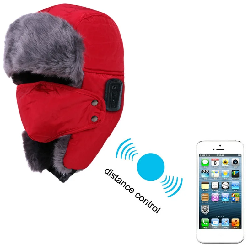TORTOYO Winter Warm Wireless Bluetooth Hat Outdoor Snow Hunting Cap+Windproof Facemask Music Headgear Handsfree for Smart Phone |