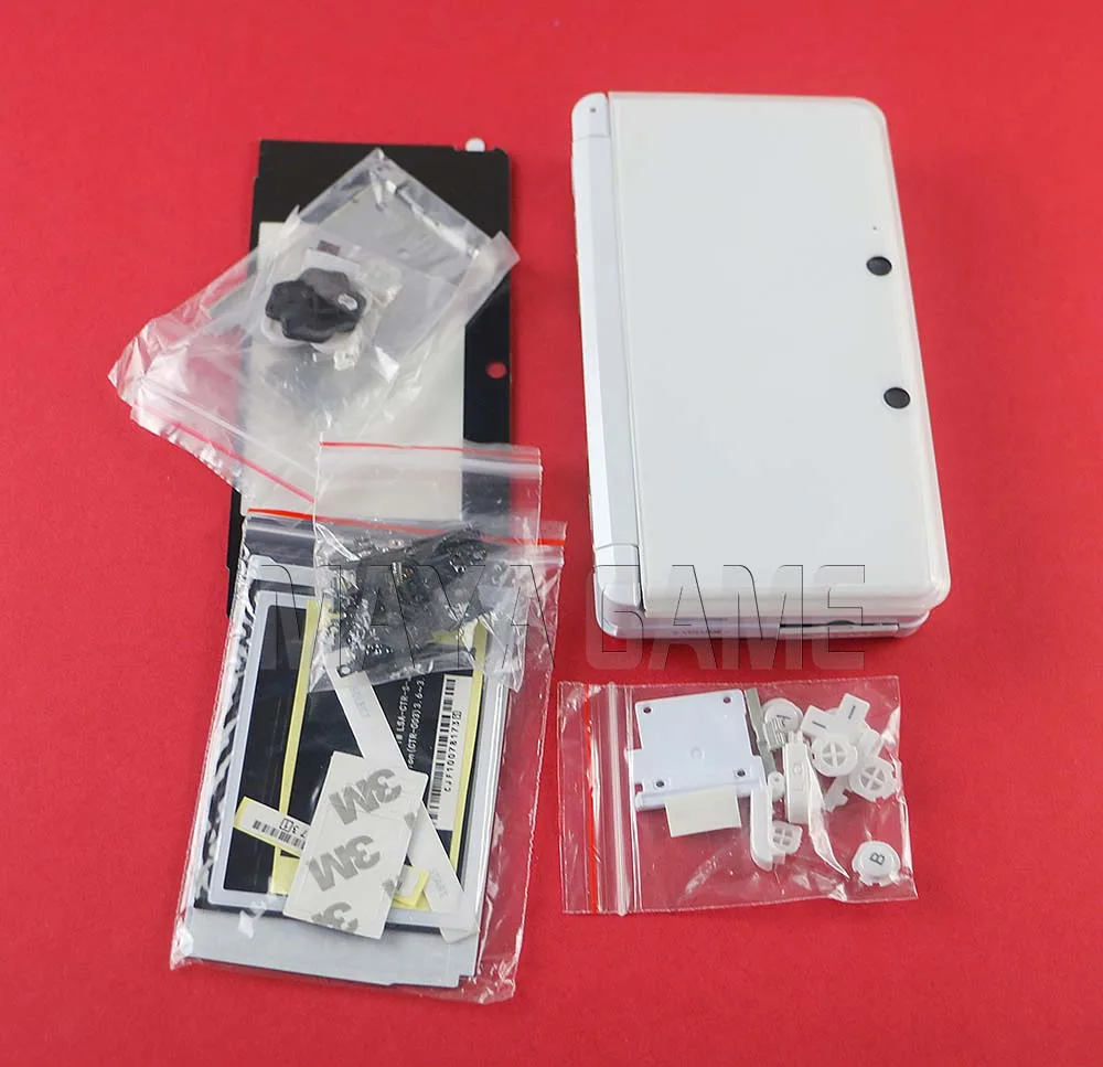 white 1 комплект полный Корпус Оболочка Чехол с экран Объектив для 3DS чехол Крышка Замена Ремонт Запчасти с кнопками комплект+ 3M клейкой ленты - Цвет: white