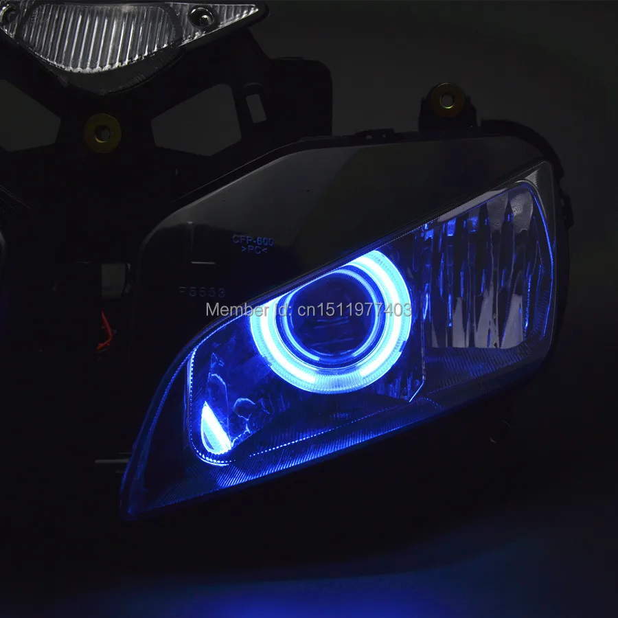 Модифицированный Собранный синий проектор Angel Eyes HID для Honda CBR1000 RR 2004 2007 04 05 06