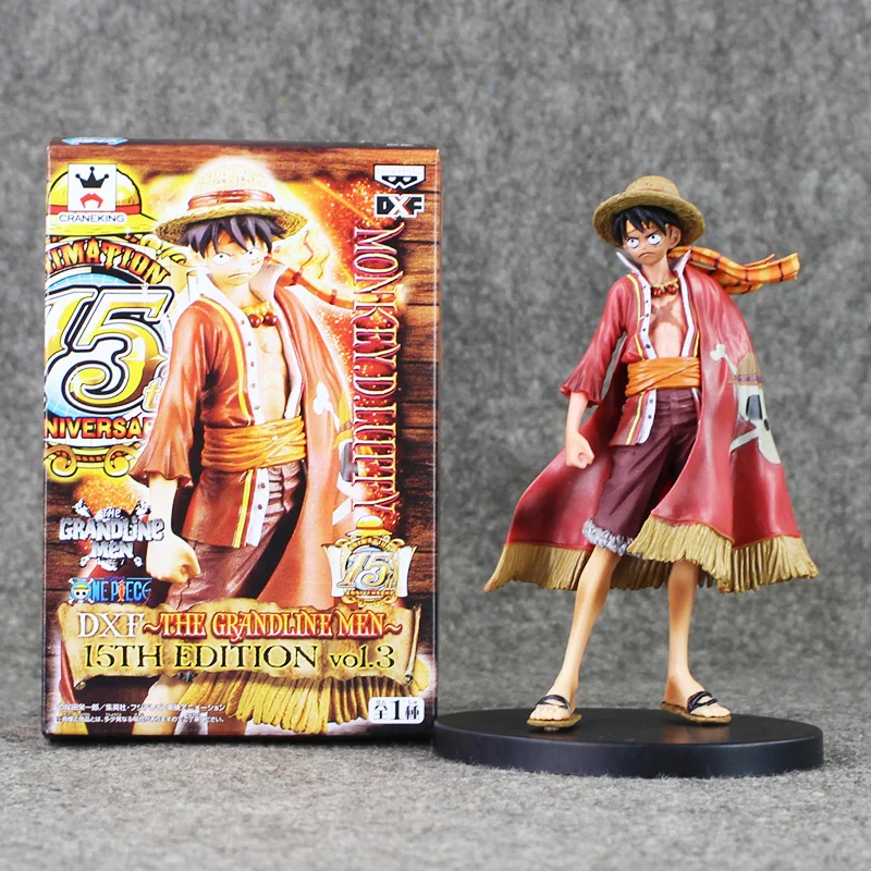 Фигурка Луффи DXF Grandline 15-я годовщина ПВХ экшн-фигурка аниме Коллекционная модель