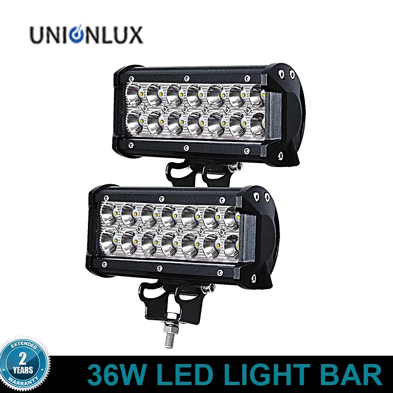 2PCS 7 INCH 36W LED LIGHT BAR SPOT FLOOD BEAM OFF ROAD SUV ATV 4X4 WORK LAMP FOR CAR TRACTOR BOAT 12V 24V | Автомобили и