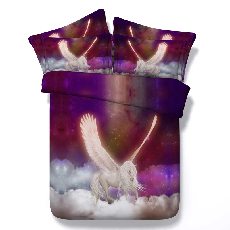 Комплект постельного белья 3d одеяло с принтом покрывала пододеяльники двойные