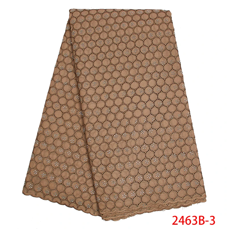 2019 Latest Nigeria Swiss Laces High Quality Voile in Switzerland African Cotton with Stones for Wedding KS2463B-4 | Аксессуары для