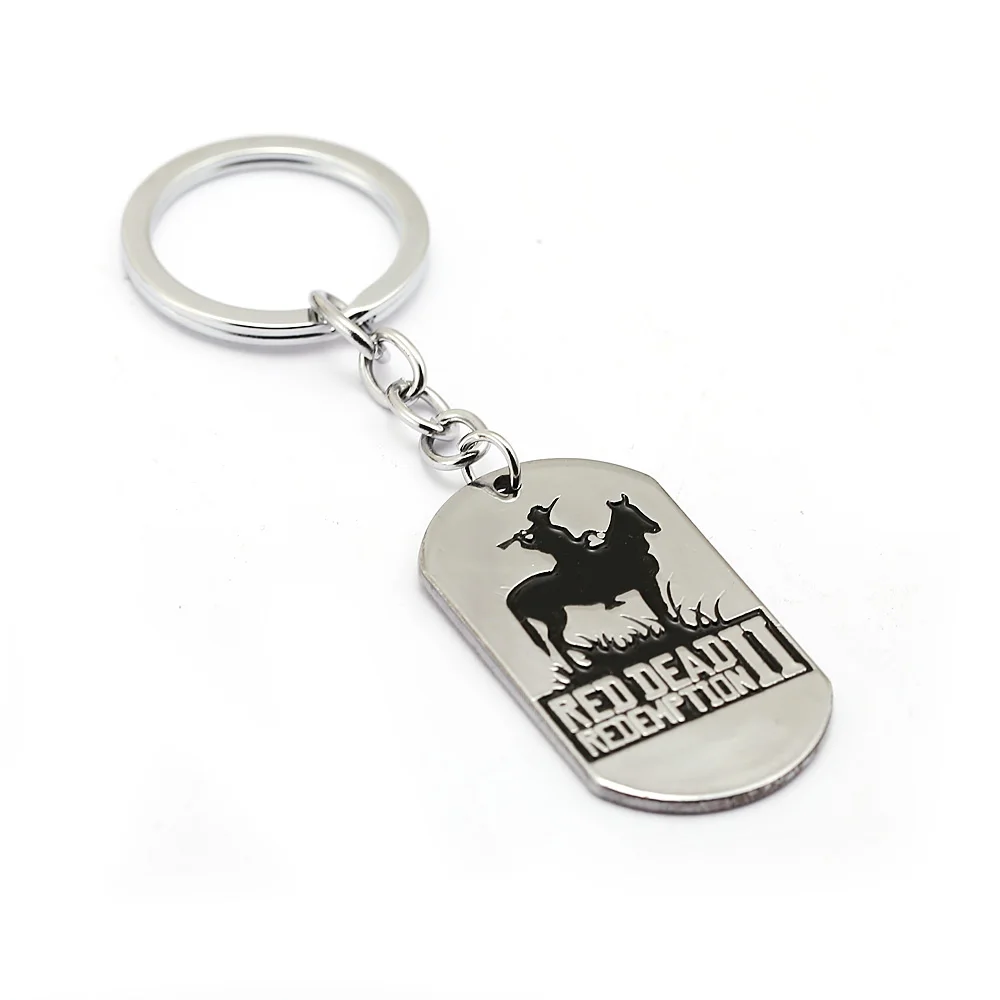 Игра Reddead брелок собака тег металлический брелок цепь серебро для мужчин автомобиль женщин сумка Ювелирные изделия