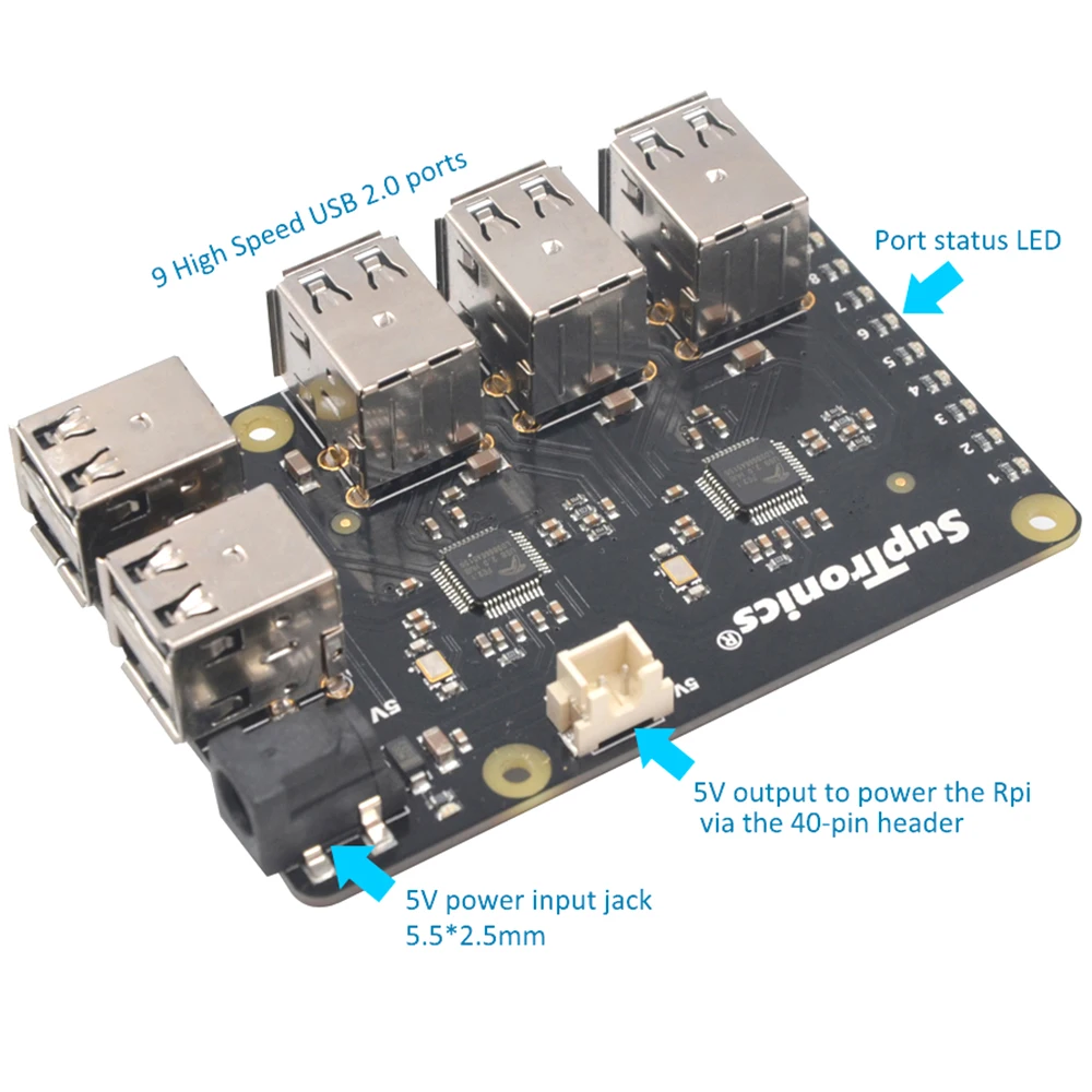 Raspberry Pi X150 9 портовый MTT высокоскоростной usb концентратор автономный/автобусный