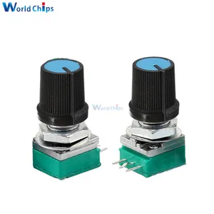 5 компл. 6 мм 3-контактный вал с накаткой одинарный линейный B Тип B10K 10K Ом поворотный потенциометр с ручкой колпачком Черный 3PIN 3 P для Arduino