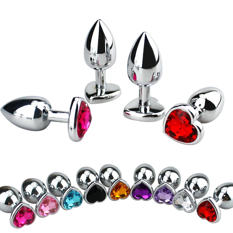 1pcs Big Size Stainless Steel Metal Anal Plug huge Dildo Sex Toys Products Butt Gay Adult Beads Heart shaped |