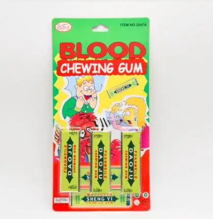 Blood chewing gum 2 шт./лот, игрушки-трюки, шутки, чихание порошка, поддельное пиво, игрушка на Хэллоуин, День дурака, новинка, забавные, практичные, разнообразные игрушки - Цвет: Blood chewing gum