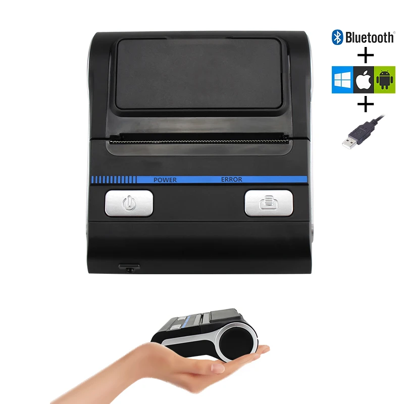 Bluetooth Термальный чековый принтер Поддержка Android IOS для ESC/pos-терминала Мини Портативный чековый принтер RD-C80