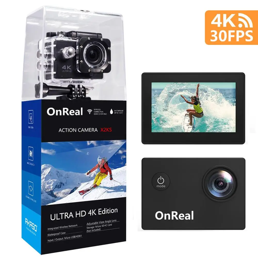 OnReal sport cam X2KS 2 0 дюймовый экран 6 осевой гироскоп антивибрационный + электронная