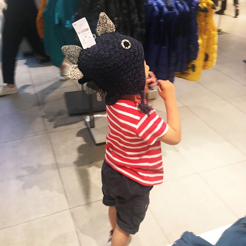 Knitted Cotton Hat for Newborn Baby Hat Dinosaur Boy Cap Toddler Girl Animal Style Warm Photography Bonnet Touca Chapeau Enfants